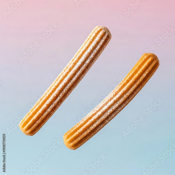Fototapeta Churros on Pastel Gradient