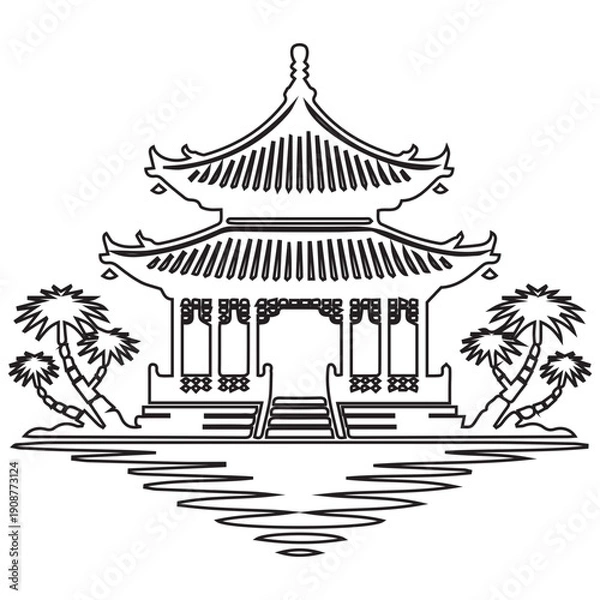 Obraz Asian Pagoda Serenity Symbol