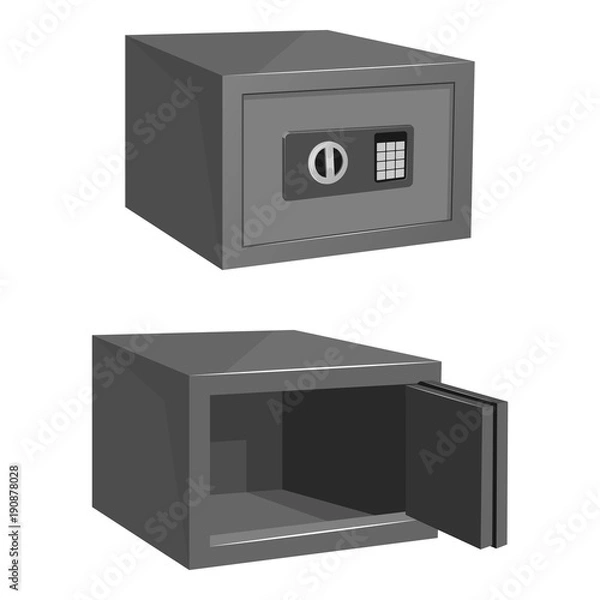 Fototapeta Two safe, empty and closed, isolated on white background.