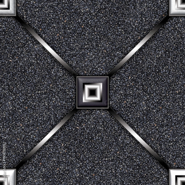 Obraz black asphalt stone texture background with black gradient frame decoration