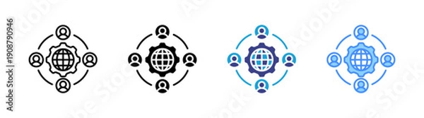 Obraz Outsourcing icon set multiple style collection