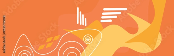 Obraz Abstract Orange Flow Background with Modern Shapes and Lines