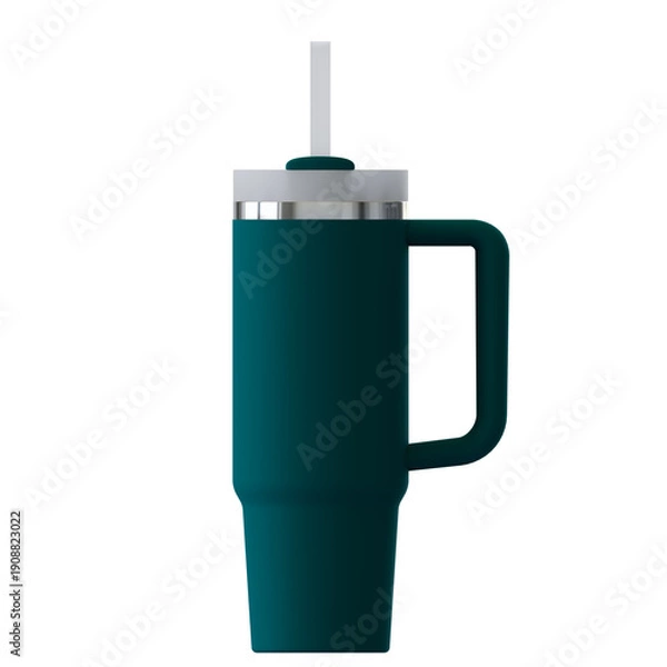 Obraz Tumbler with handle and straw