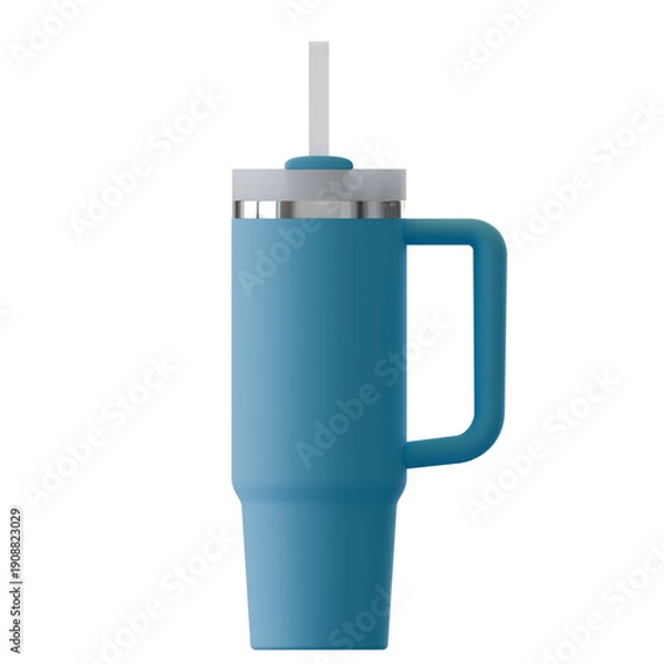 Obraz Tumbler with handle and straw