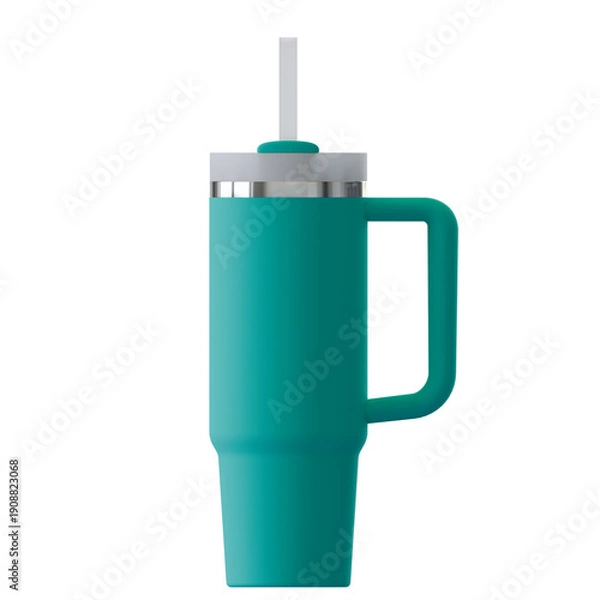 Obraz Tumbler with handle and straw