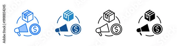 Obraz Marketing Mix Multiple Style Icon Set 