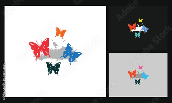 Fototapeta butterfly concept design logo template