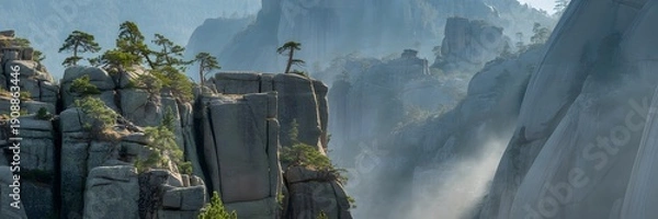 Obraz Granite Peaks in Mist