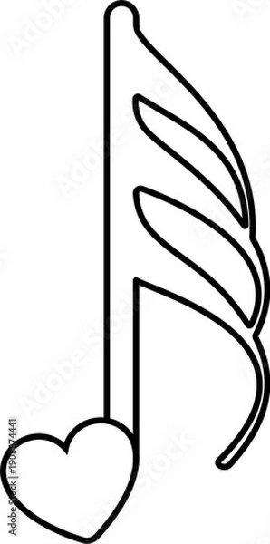 Obraz Music Note Line Icon