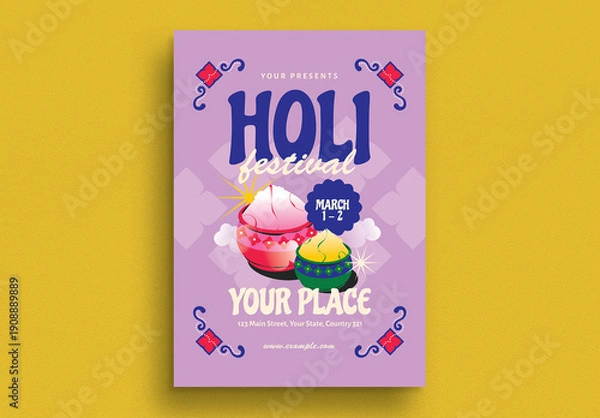 Obraz Holi Festival Flyer