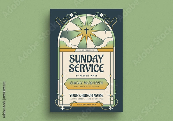Obraz Sunday Service Flyer