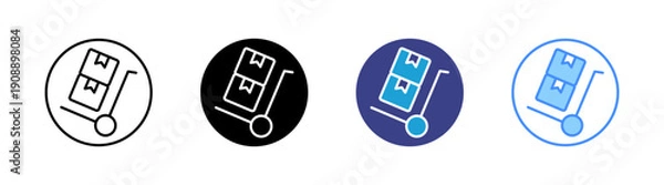 Obraz Trolleys  icon set multiple style collection