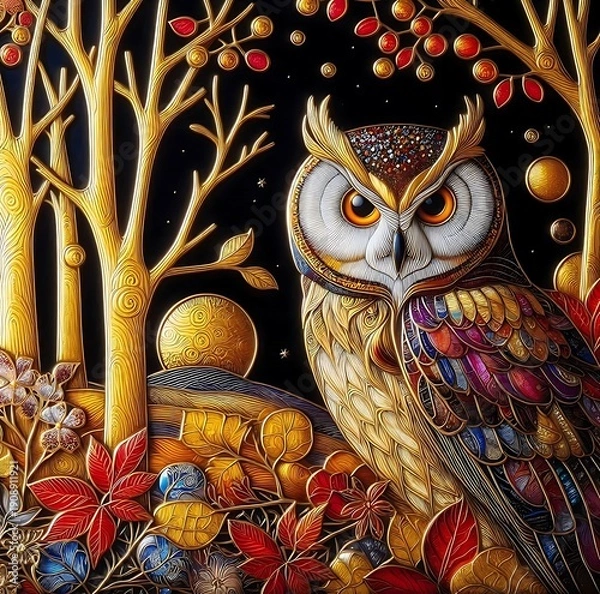 Fototapeta owl on a branch