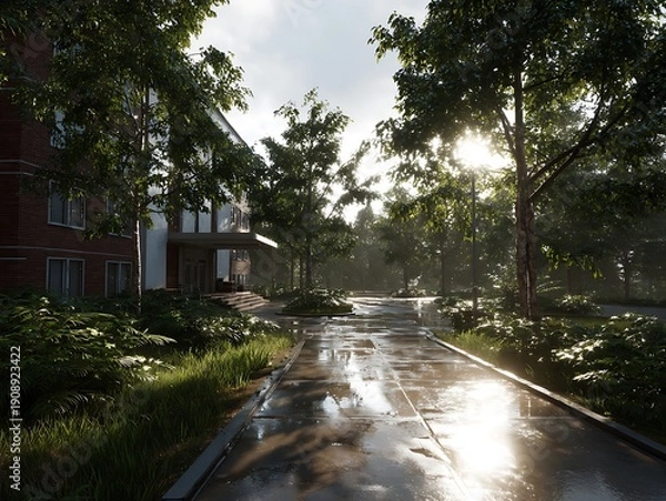 Obraz sunset in the city