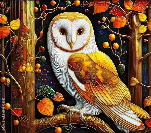 Fototapeta owl on a branch