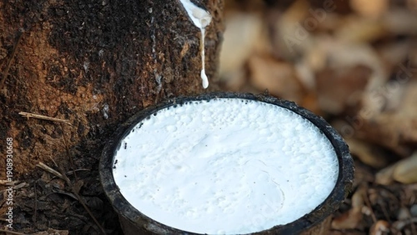 Obraz Scrape rubber from rubber, latex.