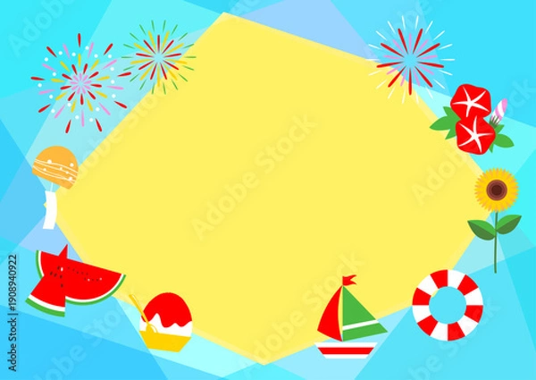 Obraz 夏をイメージした爽やかな壁紙イラスト素材