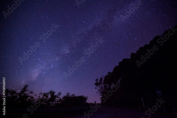 Obraz landscape night sky with stars