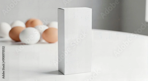 Obraz Happy easter sunday eggs and greeting card on white background