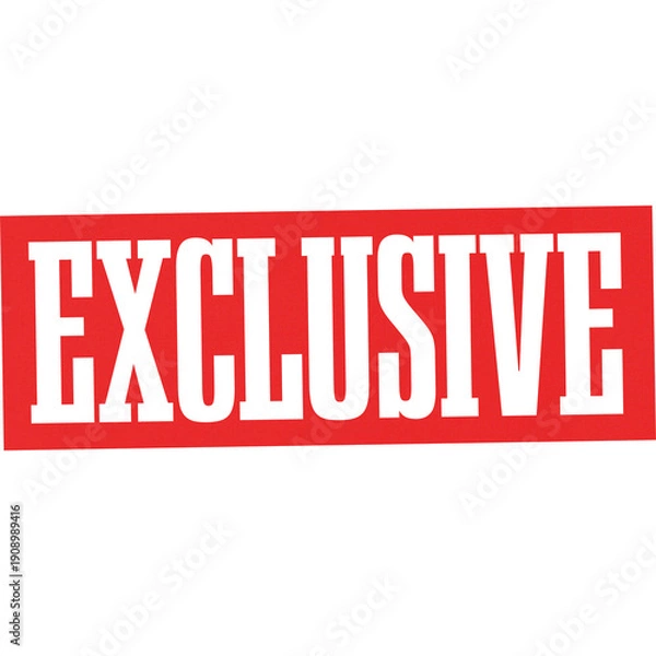 Obraz White Stencil Exclusive Word on Red Background Label