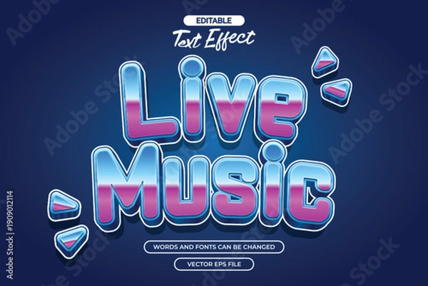 Obraz Live music editable text effect with modern text style