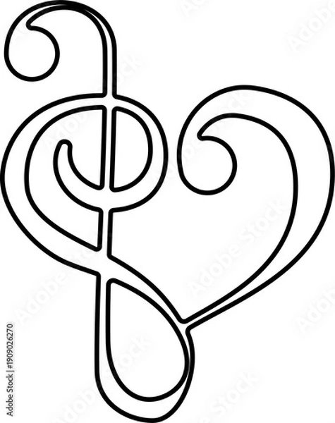 Obraz Music Note Line Icon