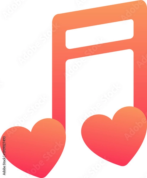 Obraz Heart Music Note Icon