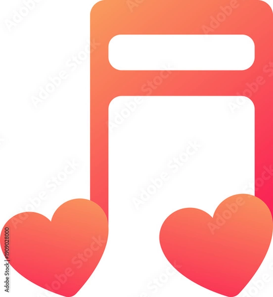 Obraz Heart Music Note Icon