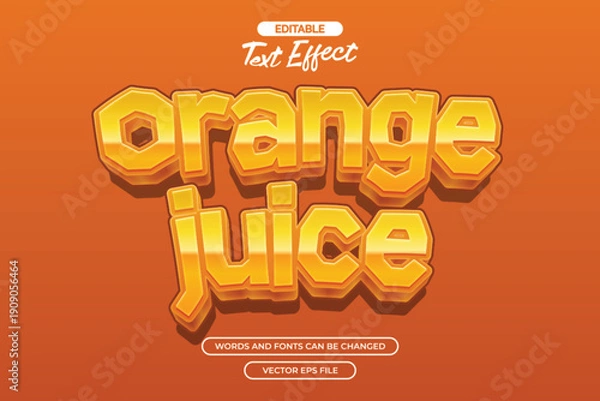Obraz Orange juice editable text effect with cartoon text style