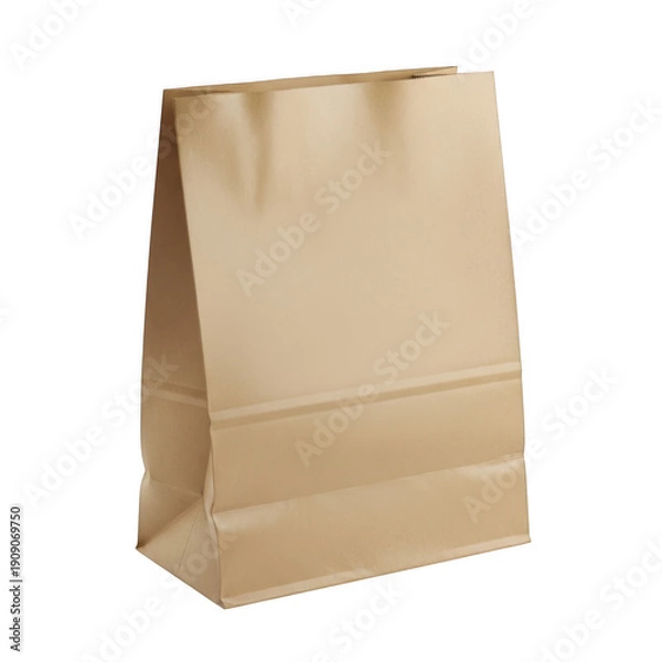 Obraz Brown paper bag isolated on transparent background