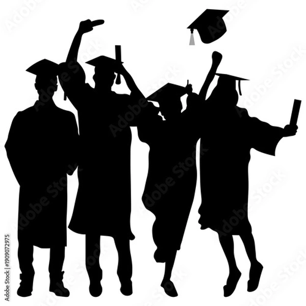 Obraz Celebrating Graduation Silhouette