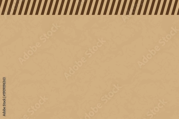 Obraz クラフト紙の質感の背景素材、上部に茶色のストライプ柄、ヴィンテージ風テクスチャ