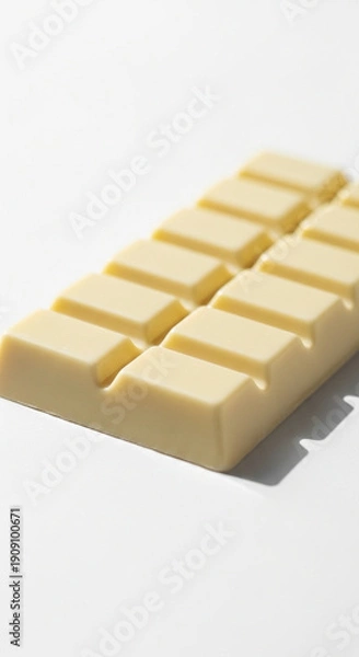 Obraz 白背景に並んだホワイトチョコレートの塊（お菓子作り・素材・バレンタイン）
