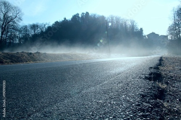 Obraz strada nebbia