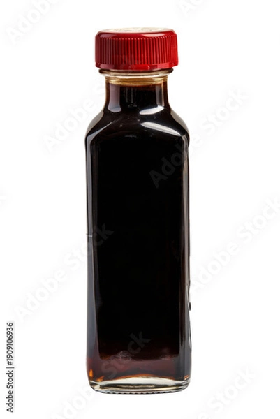 Obraz Dark Liquid Bottle with Red Cap