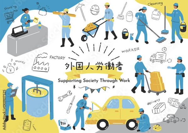 Obraz 社会を支える外国人労働者