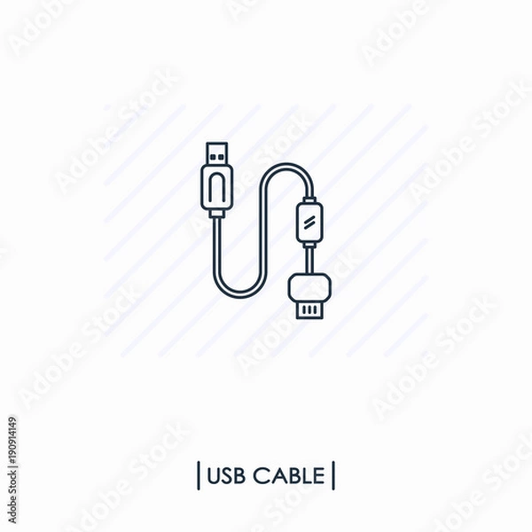 Obraz USB cable ouyline icon isolated