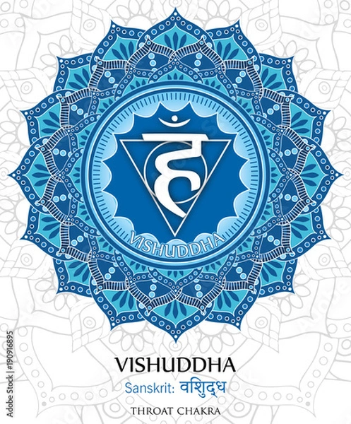 Fototapeta Vector of Vishudda chakra
