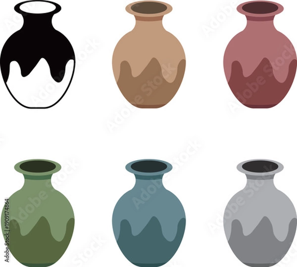 Obraz 壺　アイコン　セット