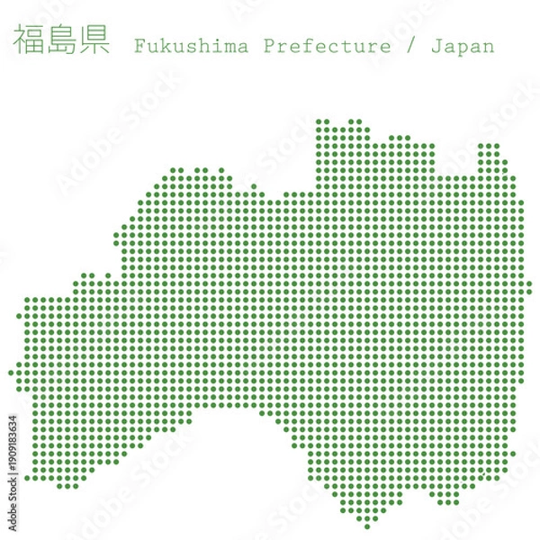 Obraz イラスト素材：日本地図　福島県ベクターイラストマップ	