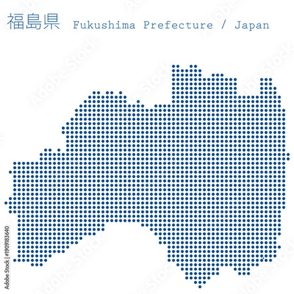 Obraz イラスト素材：日本地図　福島県ベクターイラストマップ	