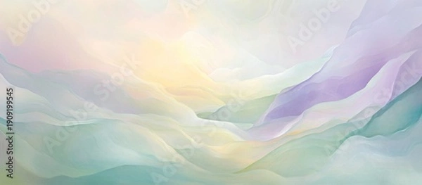 Fototapeta Delicate pastel flowing shapes