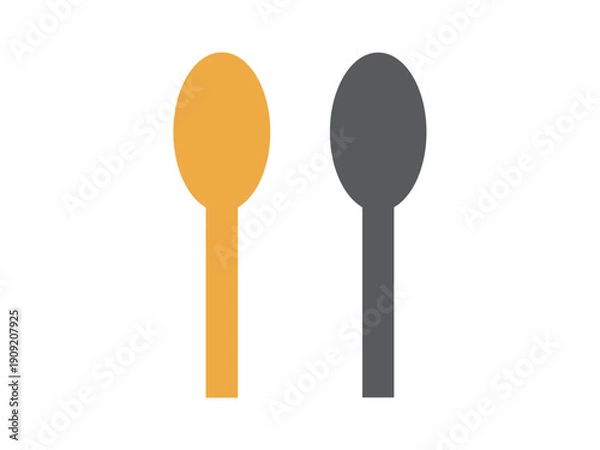 Obraz スプーンのアイコンのイラストのセット