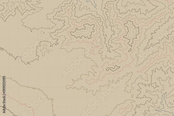 Obraz Subtle Beige Topographic Terrain Map Vector Texture