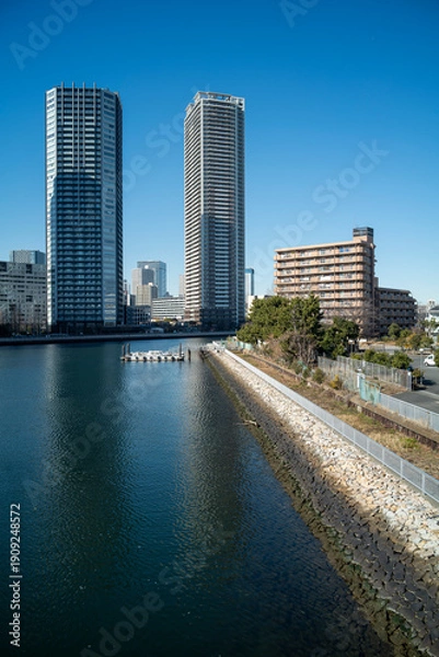 Obraz 辰巳運河と高層マンション