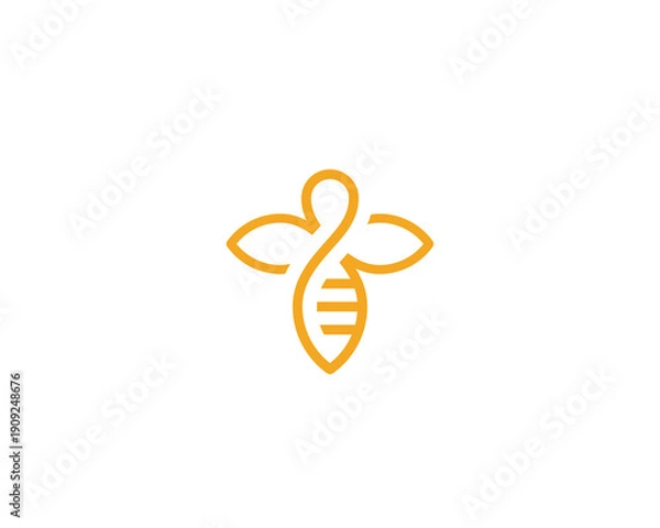 Obraz Bee honey creative  icon symbol logo. Hard work linear logotype