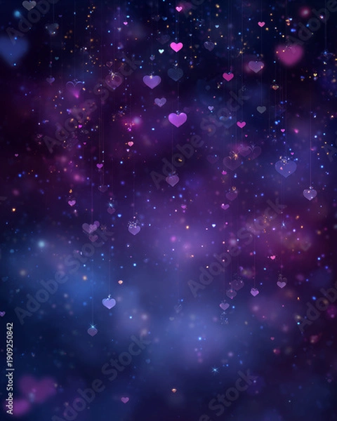 Obraz Night sky Valentine's Day background