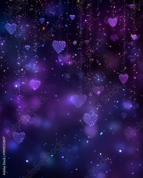 Obraz Night sky Valentine's Day background