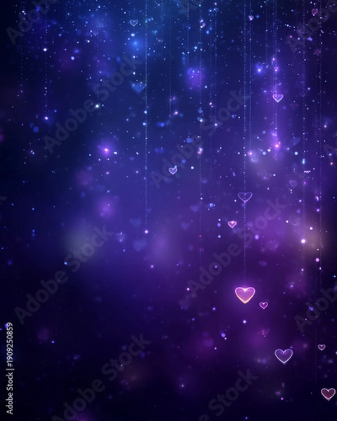 Obraz Night sky Valentine's Day background