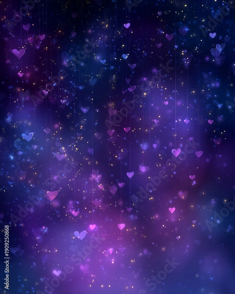 Obraz Night sky Valentine's Day background